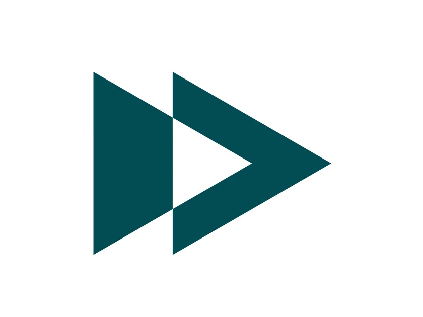 The TRES double-triangle mark stands on its own in Midnight Green on white.